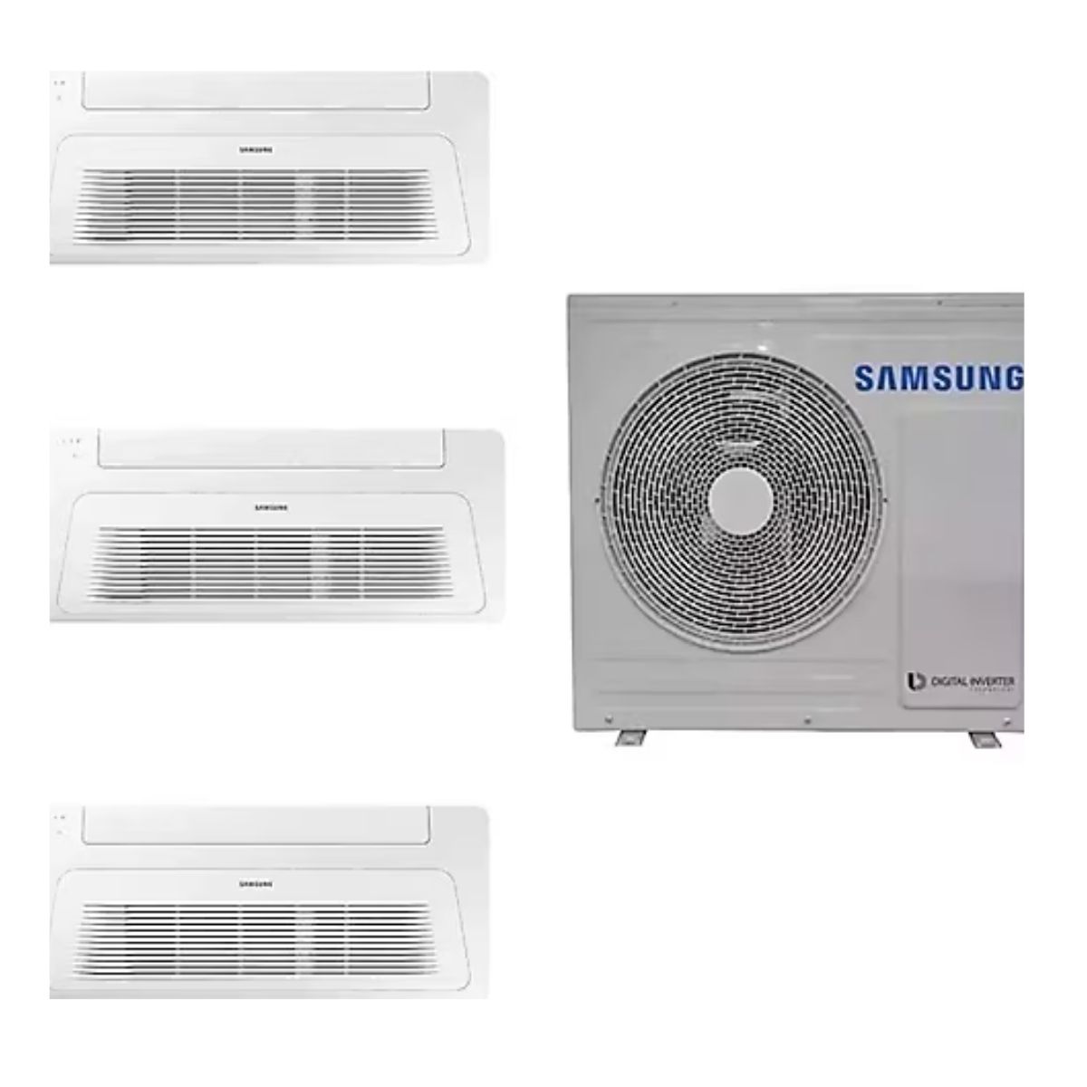 Samsung Wind Free Multi 1+3 Sistem (AJ080TXJ4KH/EA) 8 kw Dış 9+12+18 Btu İç Ünite Tek Yön Kaset Klima