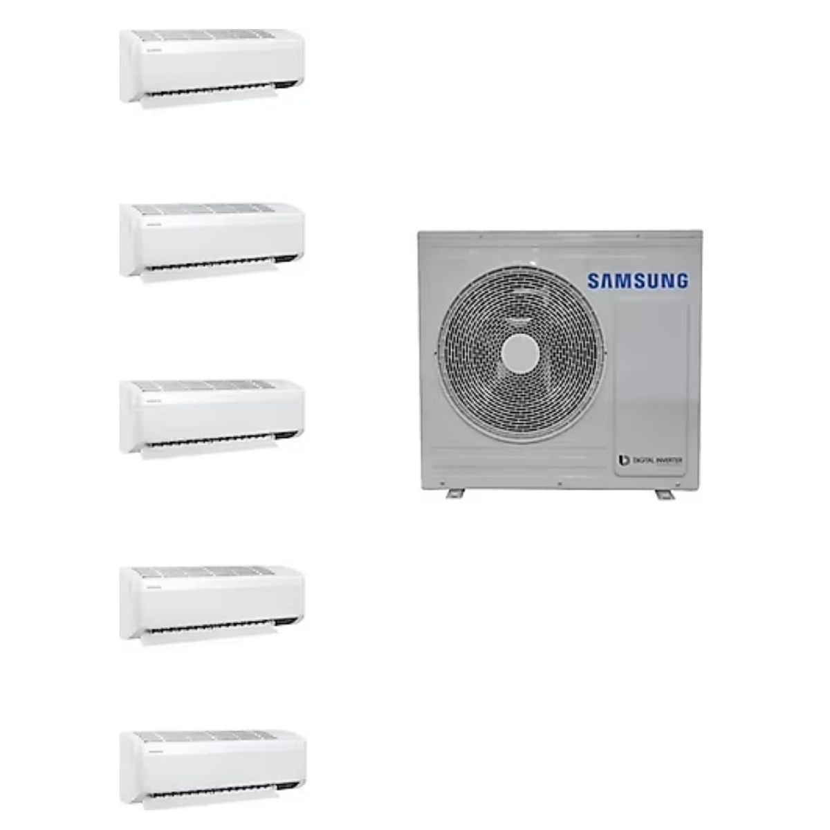 Samsung Wind Free Multi 1+5 Sistem (AJ100TXJ5KH/EA) 10 kw Dış 7+7+7+7+24 Btu İç Ünite Duvar Tipi Klima