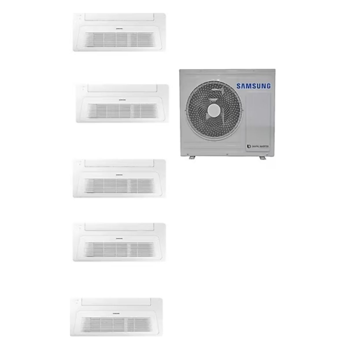 Samsung Samsung Wind Free Multi 1+5 Sistem (AJ100TXJ5KH/EA) 10 kw Dış 9+9+9+9+18 Btu İç Ünite Tek Yön Kaset Klima En Ucuz Fiyatları ve Özellikleri