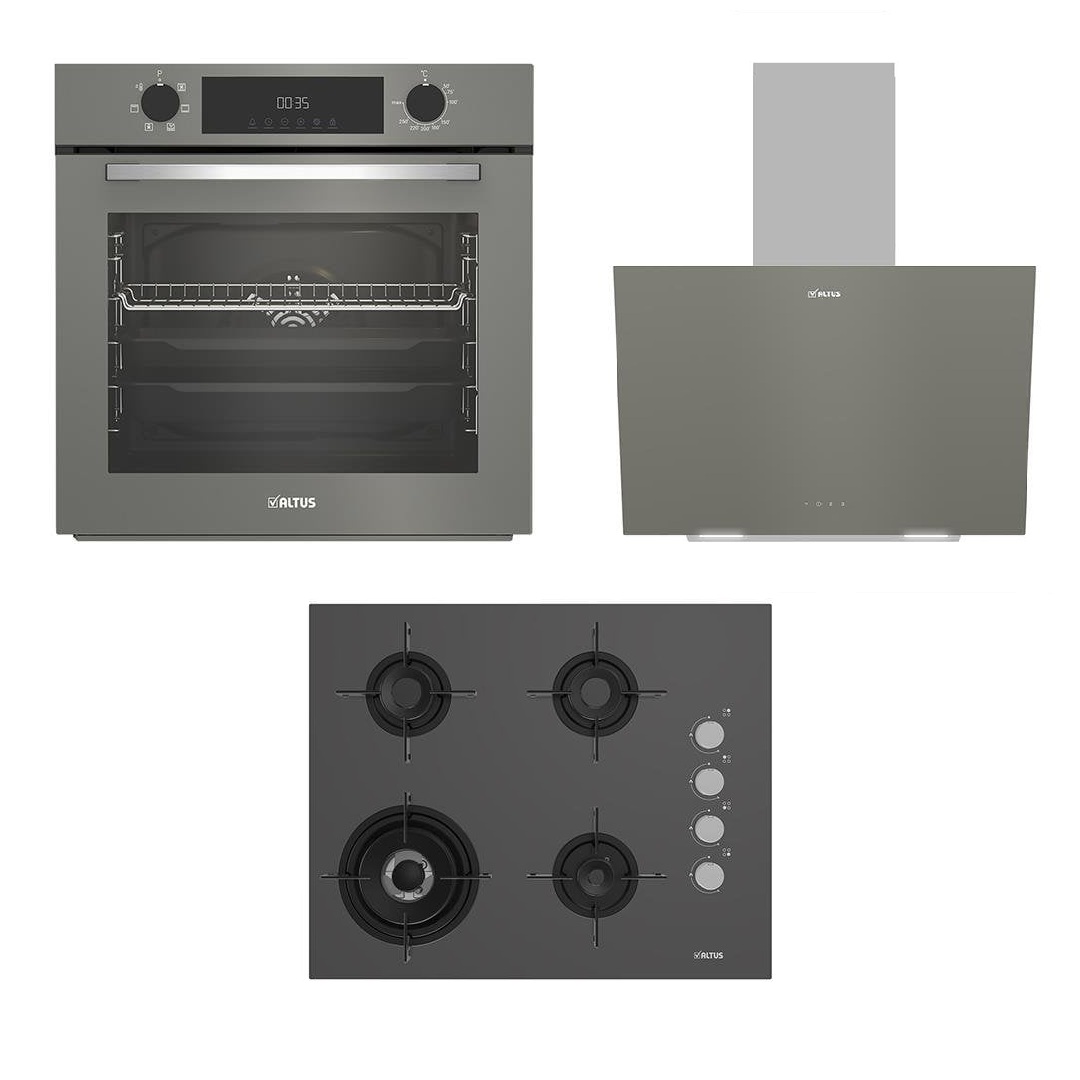 Altus Altus ALA 570 G Davlumbaz-ALA 189 DG Woklu Ocak-ALA 322 G Fırın Gri Cam Ankastre Set En Ucuz Fiyatları ve Özellikleri