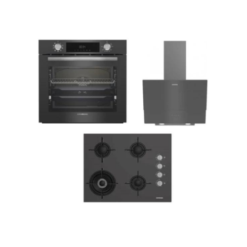 Grundig GEBM 12302 ZG+GDSP 2451 ZG+GIGL 622410 GR Gri Ankastre Set